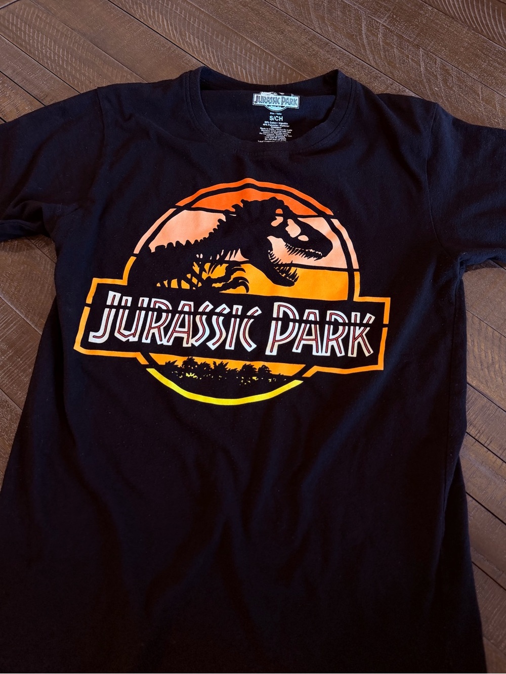 Jurassic Park Kids Short-Sleeve Tee - Black with Orange Logo